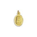 Medalha Oval da Virgem Menina em Ouro 18k