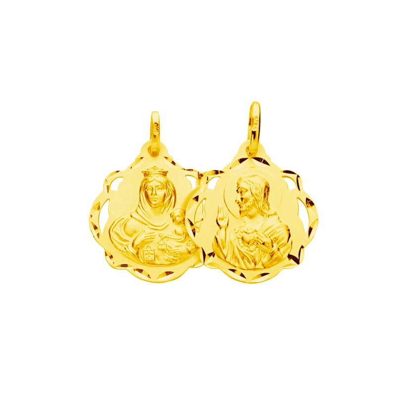 Medalla Escapulario Sagrado Corazón - Carmen Oro | Joyería Parejo