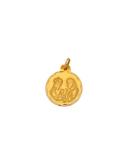 Medalla Redonda Sagrada Familia en Oro 18K | Joyería Parejo