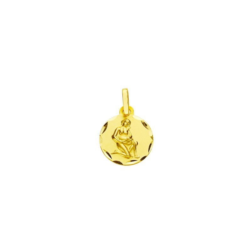 Medalla Horoscopo Acuario Oro 18k - Envío Gratis