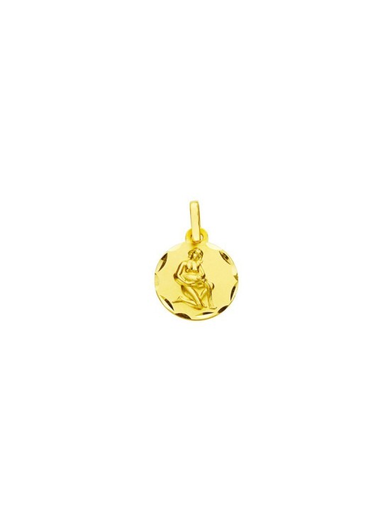 Medalha Horóscopo Aquário Ouro 18k - Envio Grátis