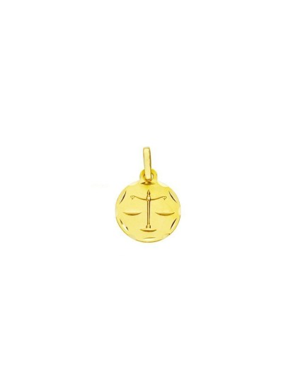 Medalla Redonda Horoscopo Libra Oro 18k