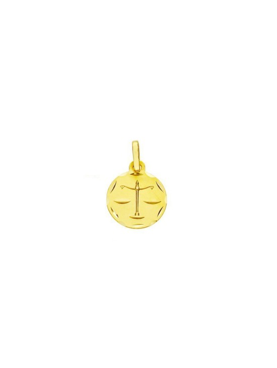 Medalla Redonda Horoscopo Libra Oro 18k