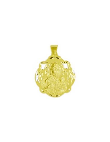 Medalla Calada de la Virgen del Carmen en Oro 18K | Joyería Parejo