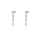 Pendientes Plata Baguette y Perla CPE1825-RD-BL