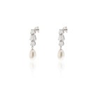 Pendientes Plata Baguette Ahusada Y Perla CPE1824-RD-BL