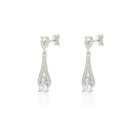 Pendientes Plata Lágrima Vintage con Garras CPE1733-RD-BL
