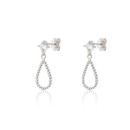 Pendientes Plata Garra con Motivo Gota Bolitas CPE1732-RD-BL
