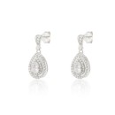 Pendientes Plata Gota con Piedra Central CPE1730-RD-BL