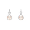 Pendientes Soulmate Plata Perla en Lazo De Circonitas CPE1433