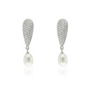 Pendientes Wedding Plata Gota Circonitas y Perla CPE1379-RD-PE