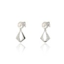 Pendientes Plata Perla con Circonitas CPE1828-RD-BL