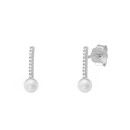 Pendientes Soulmate Plata Circonitas en Línea Perla CPE1426