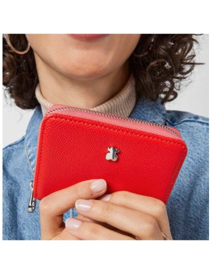 Monedero Tous Mediano Rojo New Dubai Saffiano | Joyería Parejo