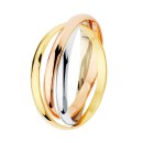 18K Alianza Tres Aros Oro Tricolor Media Caña Ancho: 2 mm