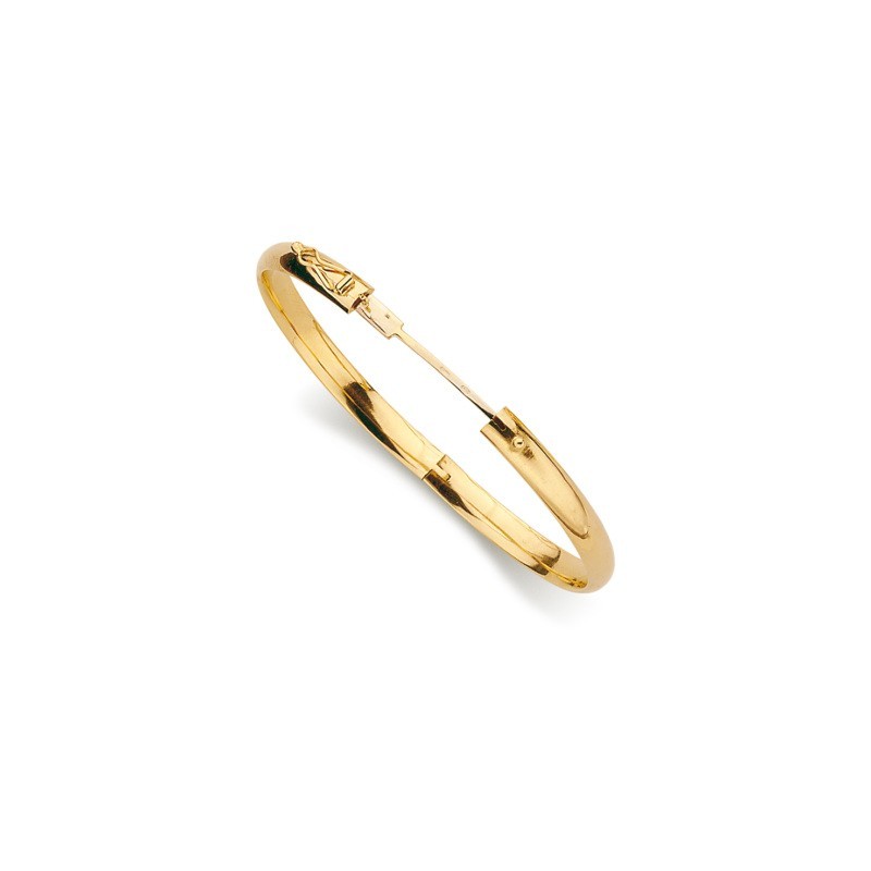 Pulseira Lisa Meia Cana Ouro 18k Mulher | Envio Grátis