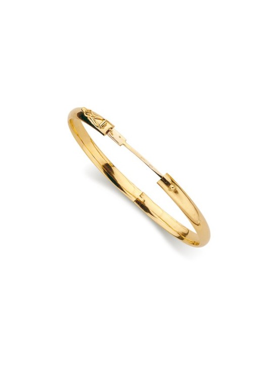 Pulseira Lisa Meia Cana Ouro 18k Mulher | Envio Grátis