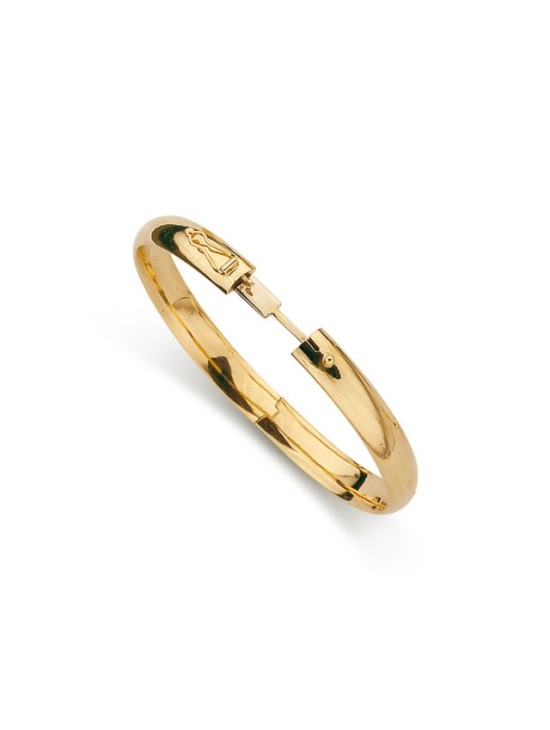Pulseira Lisa Meia Cana Ouro 18k - Compre Online Já