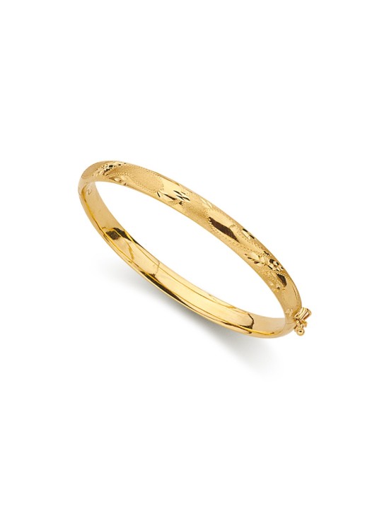 Pulseira de Ouro 18k 6mm Media Cana Tallada – Compre Já!