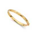 Pulseira de Meia Cana Gravada 6 mm em ouro de 18k